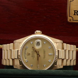 Rolex Day-Date 36 ref. 18038 - Champagne Diamonds dial -  President Bracelet
