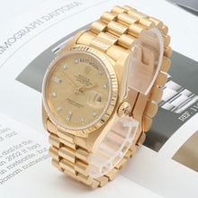 Carica l'immagine nel visualizzatore di Gallery, Rolex Day-Date 36 ref. 18038 - Champagne Diamonds dial -  President Bracelet
