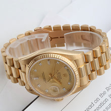 Carica l'immagine nel visualizzatore di Gallery, Rolex Day-Date 36 ref. 18038 - Champagne Diamonds dial -  President Bracelet
