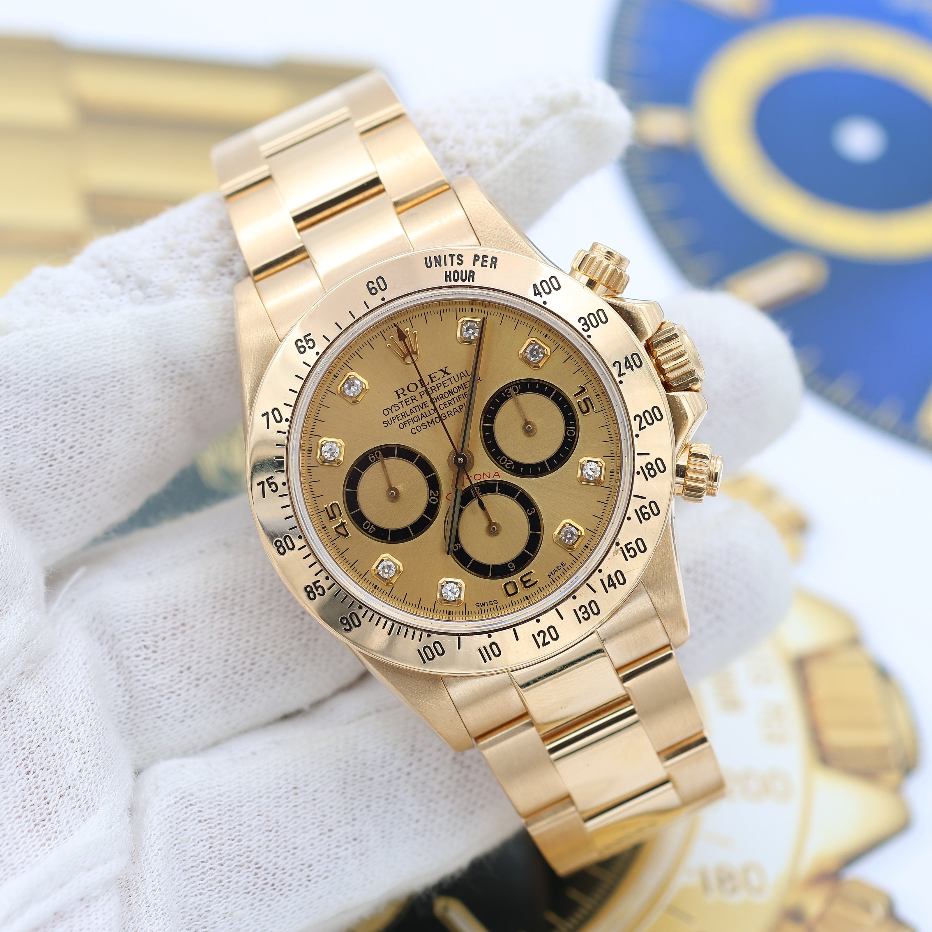 Buy Rolex Daytona ref. 16528 Champagne Diamonds Dial – Debonar Watches ...