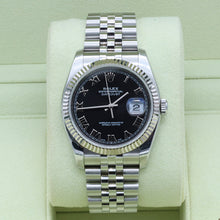 Load image into Gallery viewer, Rolex Datejust ref. 116234 Black Roman Dial - Jubilee - Full Set
