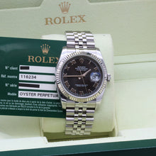 Load image into Gallery viewer, Rolex Datejust ref. 116234 Black Roman Dial - Jubilee - Full Set
