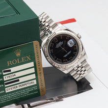 Load image into Gallery viewer, Rolex Datejust ref. 116234 Black Roman Dial - Jubilee - Full Set
