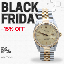 Załaduj obraz do przeglądarki galerii, ON SALE: Rolex Datejust ref. 16013 -Steel/Gold - Champagne dial (VIII)
