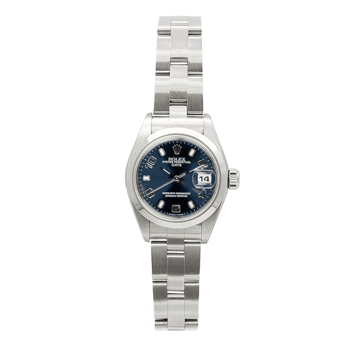 Rolex Oyster Perpetual Lady-Date  ref. 69160 Blue 3-6-9 Dial - with Papers