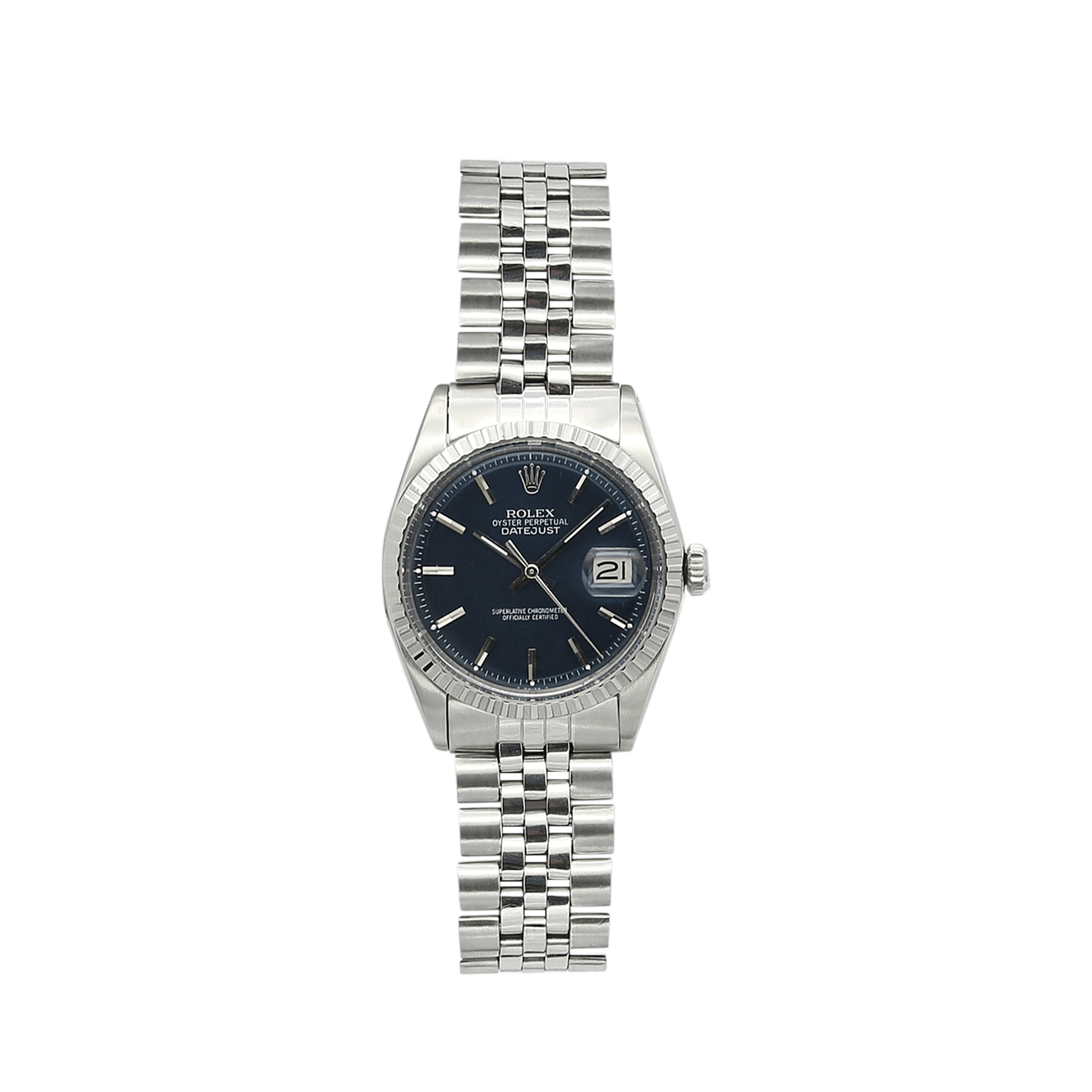 Rolex Datejust ref. 1603 - Steel Bezel - Blue Soleil dial (V I) - Jubilee Bracelet