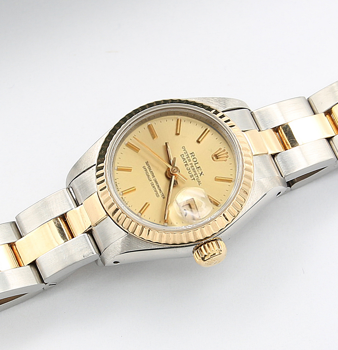 Rolex Datejust Lady ref. 79173 Steel Gold Oyster Bracelet Champagne Dial Full Set