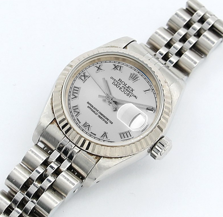Rolex datejust silver roman dial discount