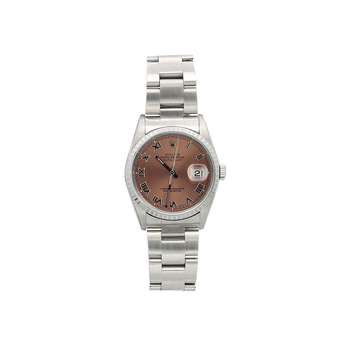 Rolex Datejust ref. 16220 Salmon Roman Dial Oyster Bracelet