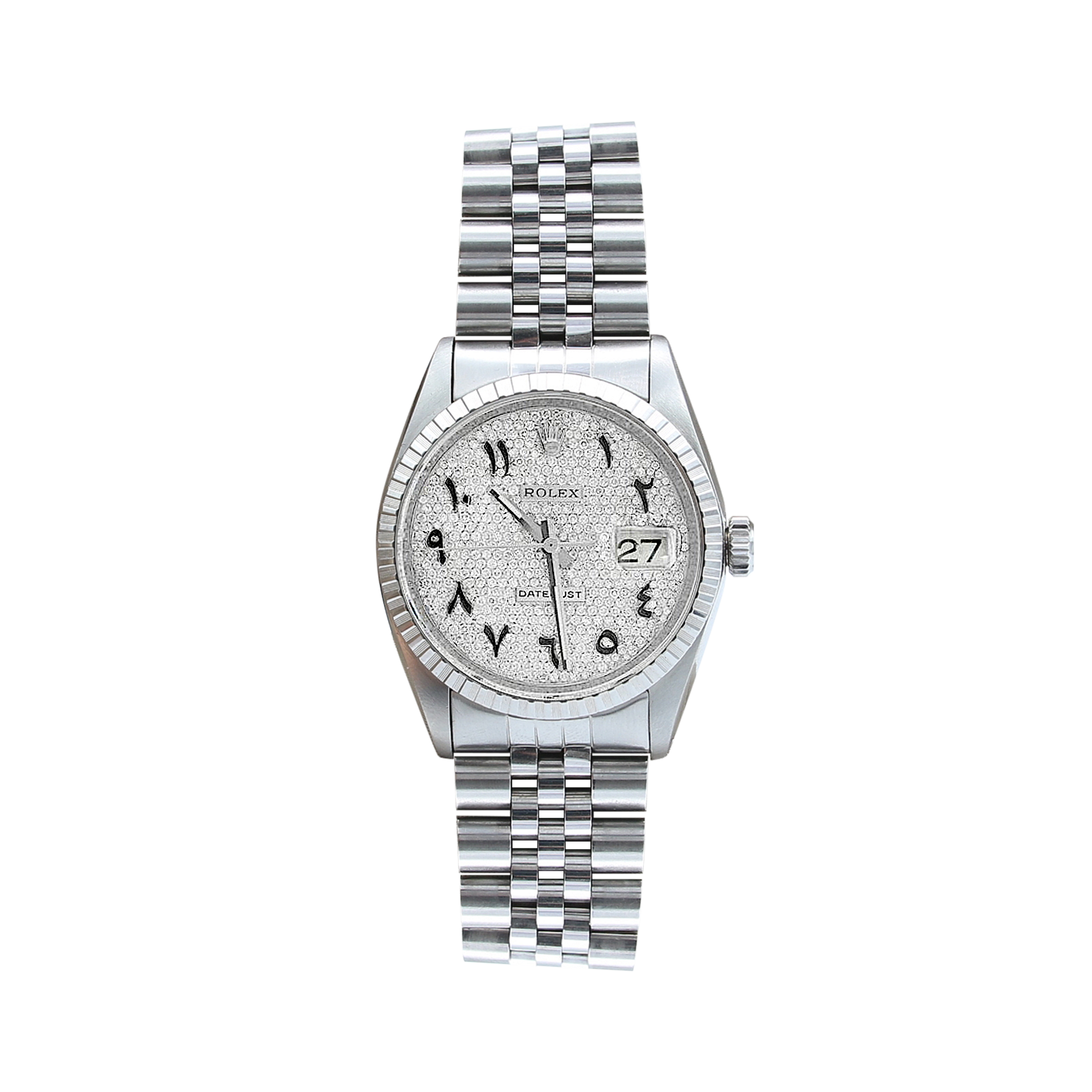 Rolex Datejust 36 ref. 16030 -Silver Arabic Zircons Dial - Jubilee Bracelet