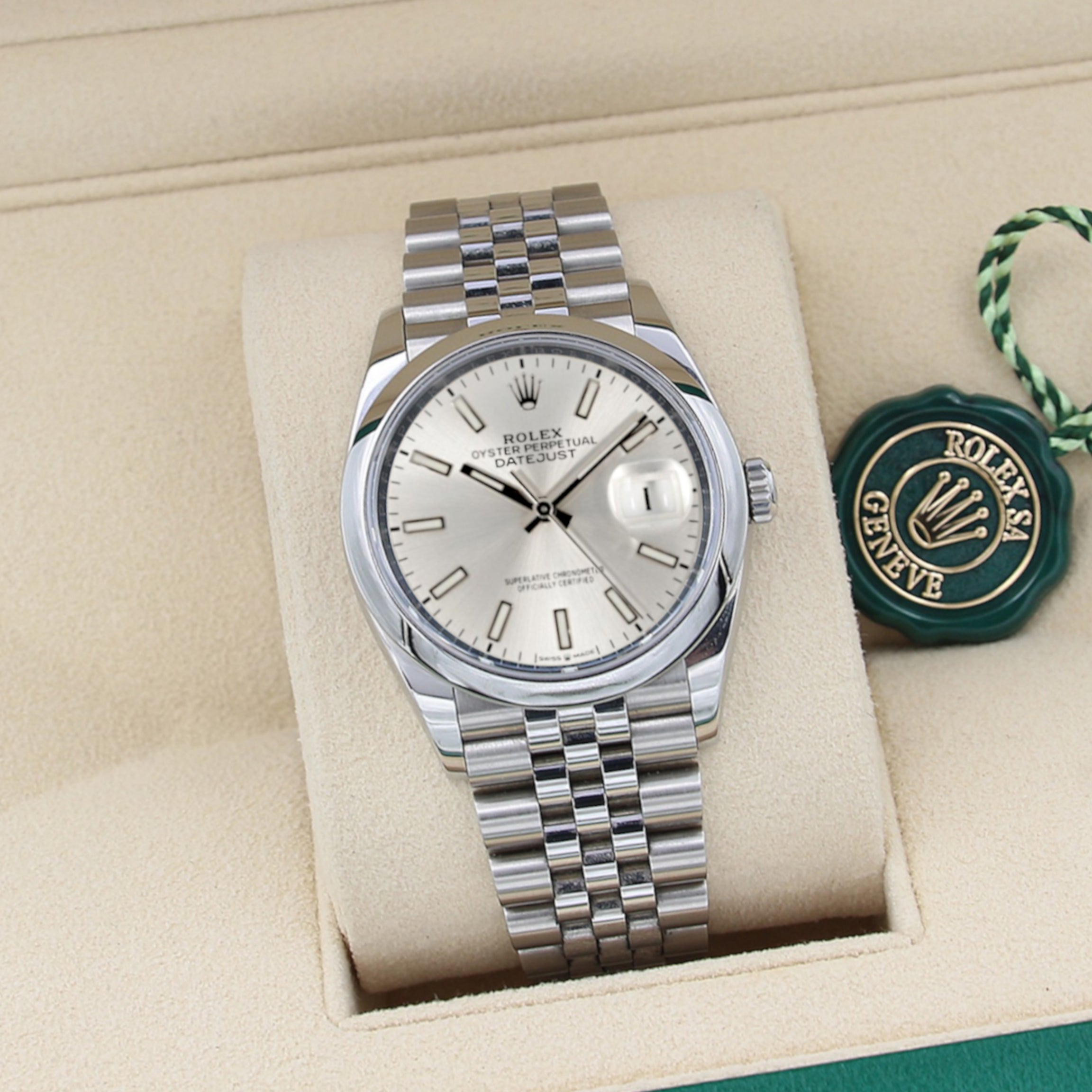 Buy Online Watch Rolex Datejust ref. 126200 Silver Dial Full Set Debonar Watches Sp. z o.o