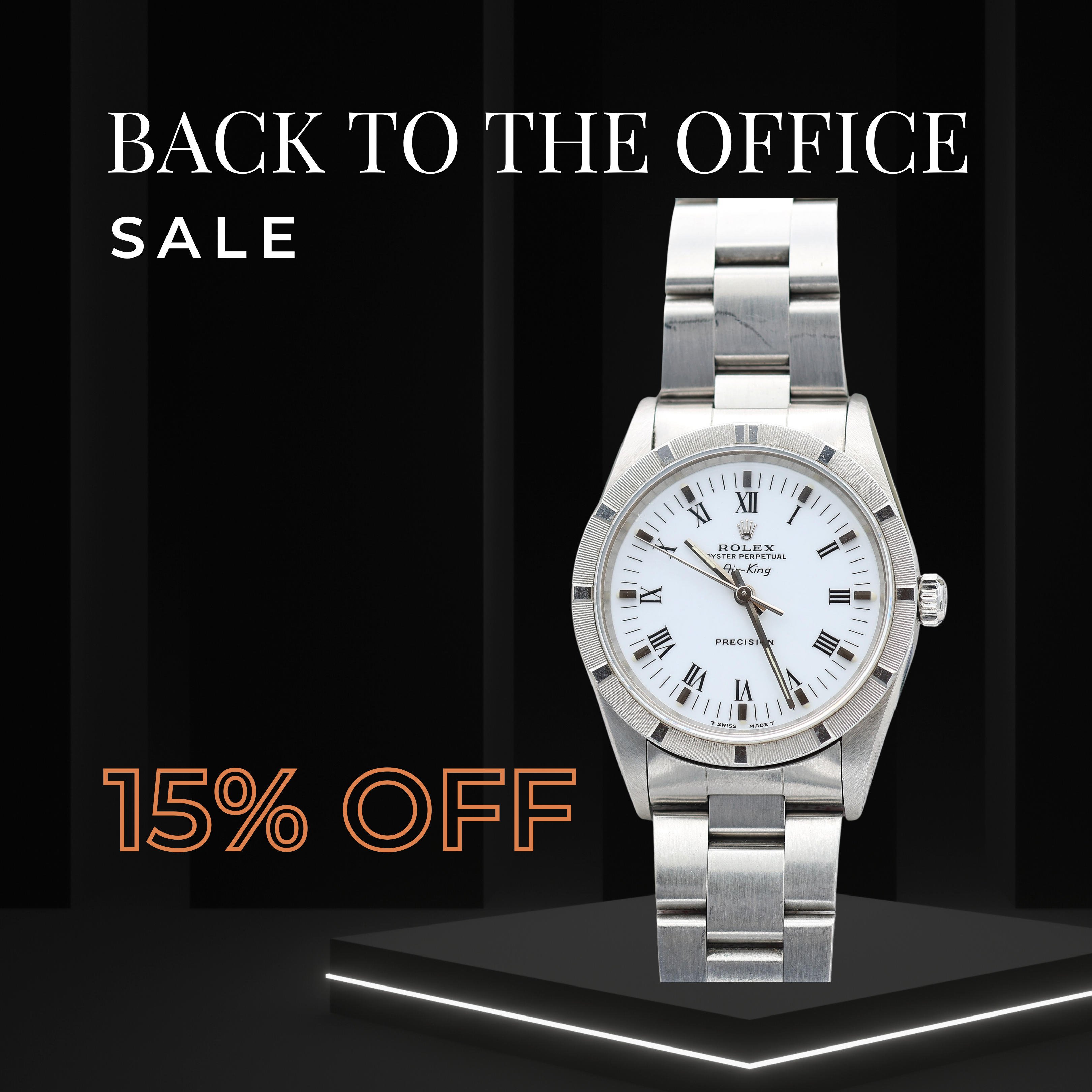 ON SALE: Rolex Air King ref. 14010 White Roman dial