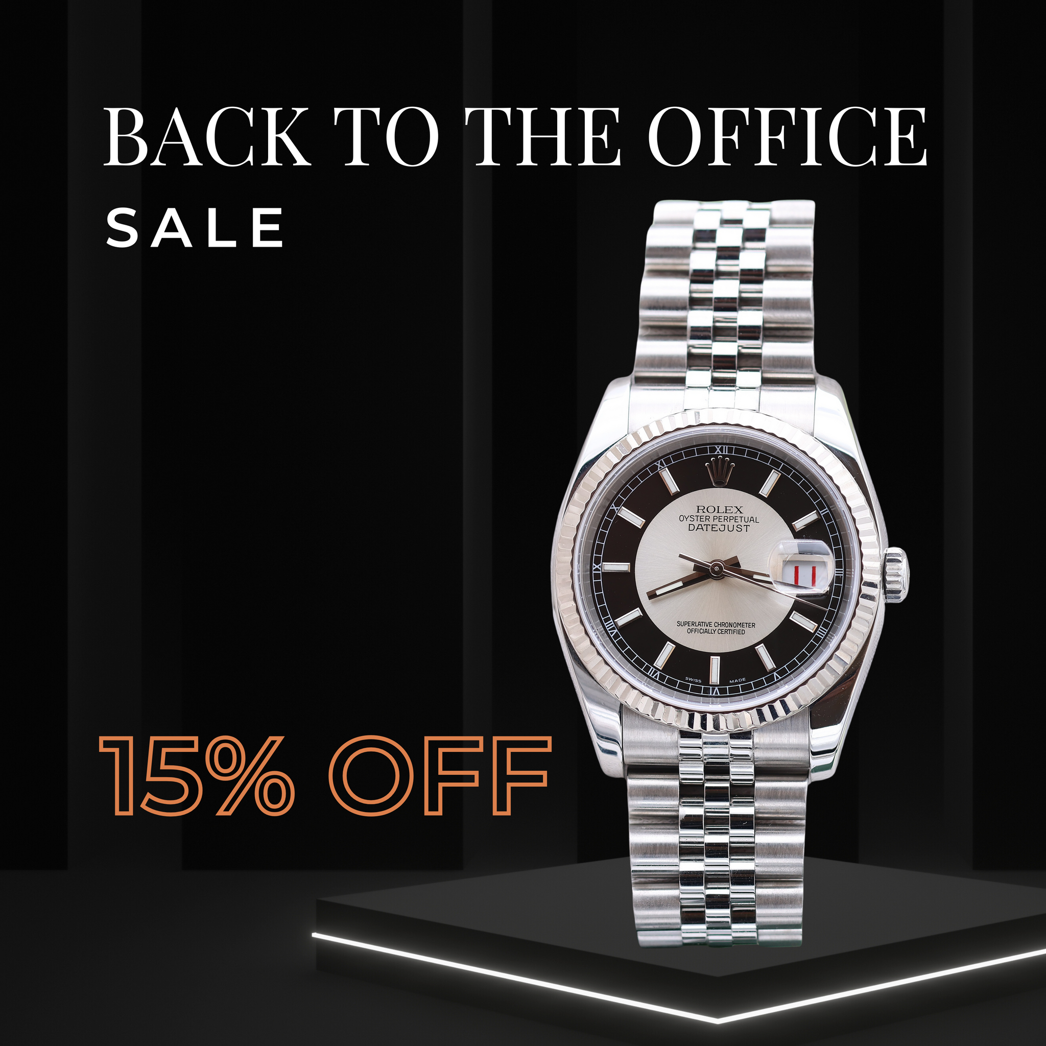 Buy Watch Rolex Datejust ref. 116234 Tuxedo Silver / Black Dial
