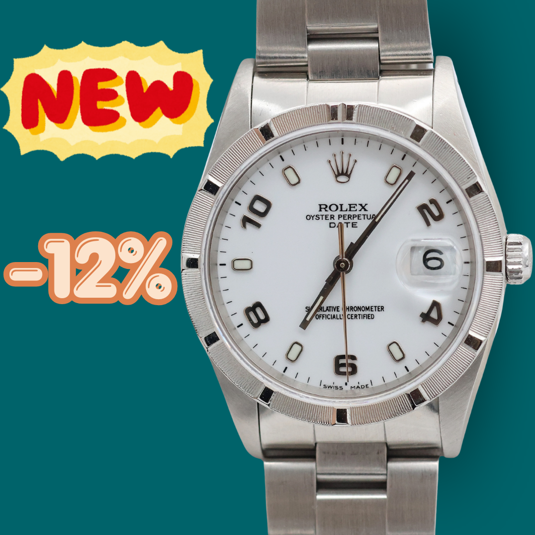 ON SALE: Rolex Date ref. 15210 White Arabic Dial Oyster Bracelet - Full Set