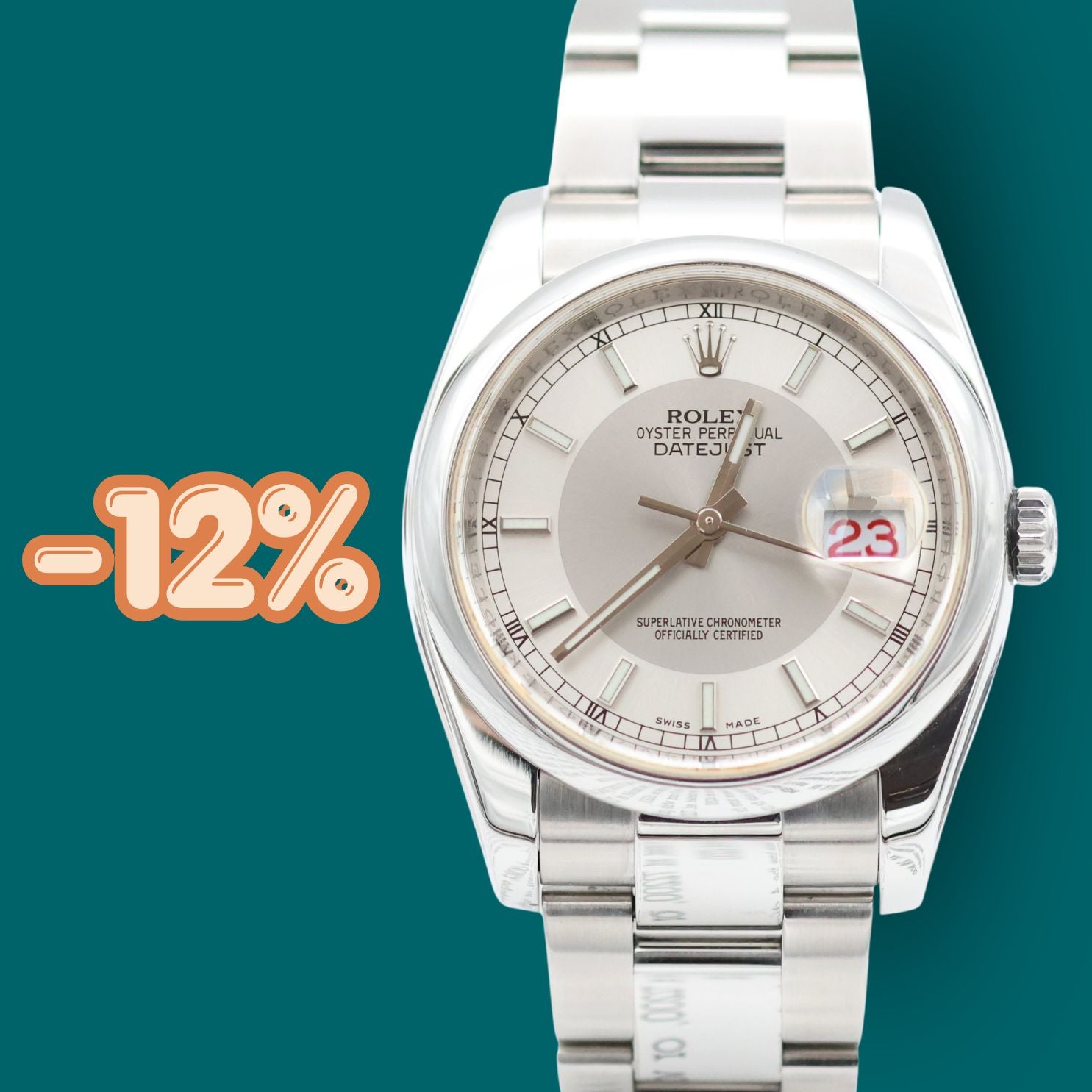 Buy Watch Rolex Datejust ref. 116200 Oyster bracelet Silver/Dark