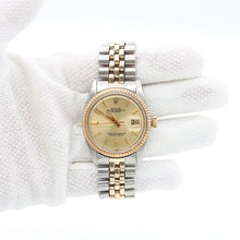 Carica l&#39;immagine nel visualizzatore di Gallery, Rolex Datejust ref. 1601 - Champagne Dial - Steel/Gold - American Ovolini Bracelet
