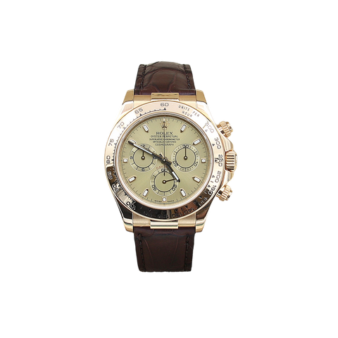 〇 ROLEX デイトナ 116518 純正レザーベルト FZ8238 Rolex Daytona 116518 Leather Strap - Champagne dial with