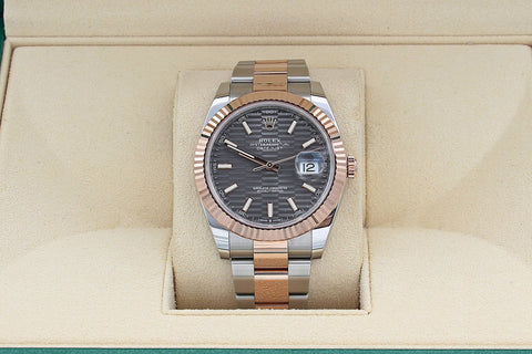 Rolex Datejust ref. 126331 Zifferblatt mit grauem Motiv, Roségold 