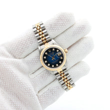 Bild in Galerie-Viewer laden, Rolex Datejust Lady Ref. 69173 Stahl/Gold - Jubiläumsarmband - Blue Degrade Diamonds Zifferblatt
