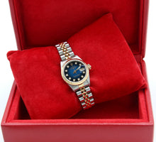 Bild in Galerie-Viewer laden, Rolex Datejust Lady Ref. 69173 Stahl/Gold - Jubiläumsarmband - Blue Degrade Diamonds Zifferblatt
