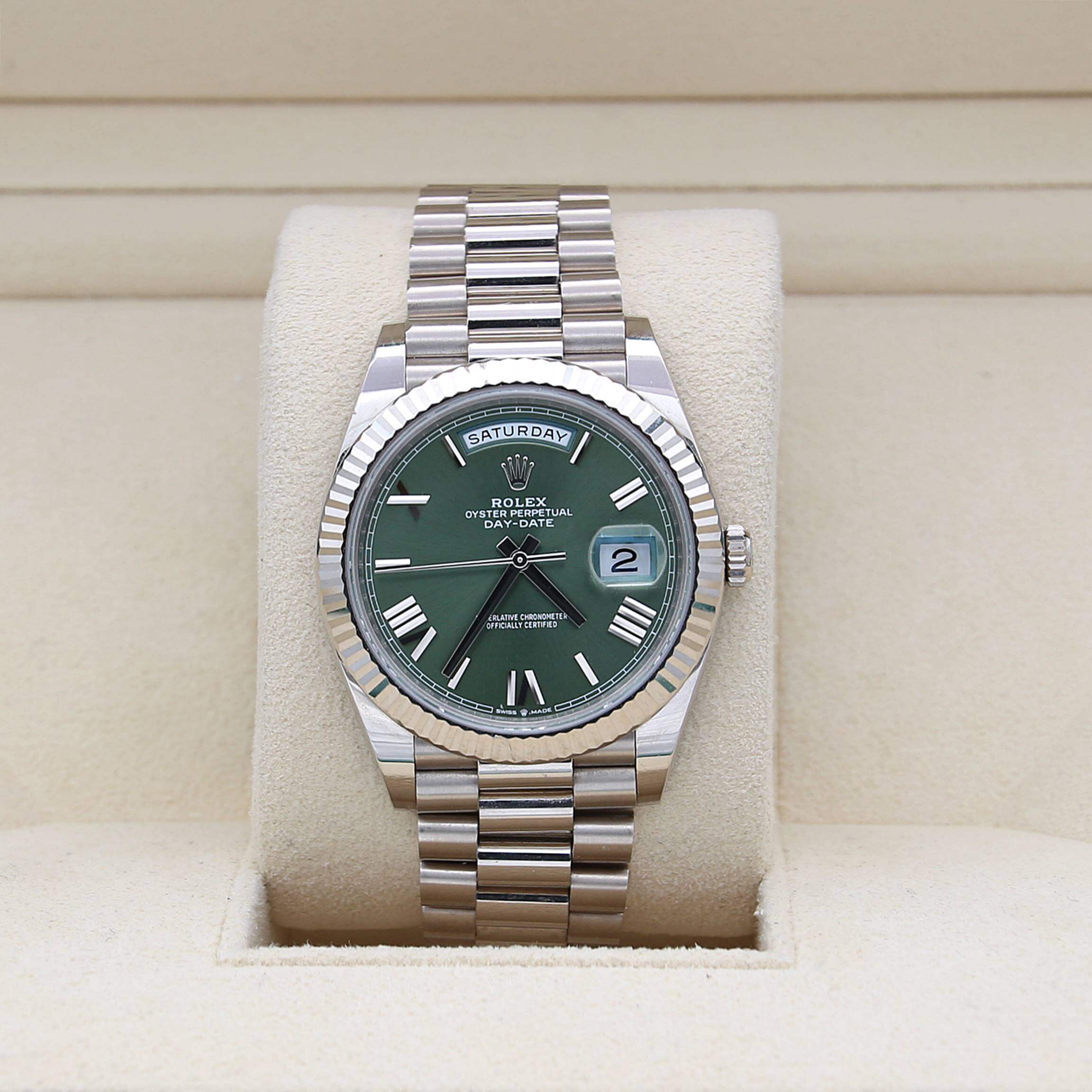 Rolex Day-Date 40 ref. 228239 - Green Roman Dial - Full Set