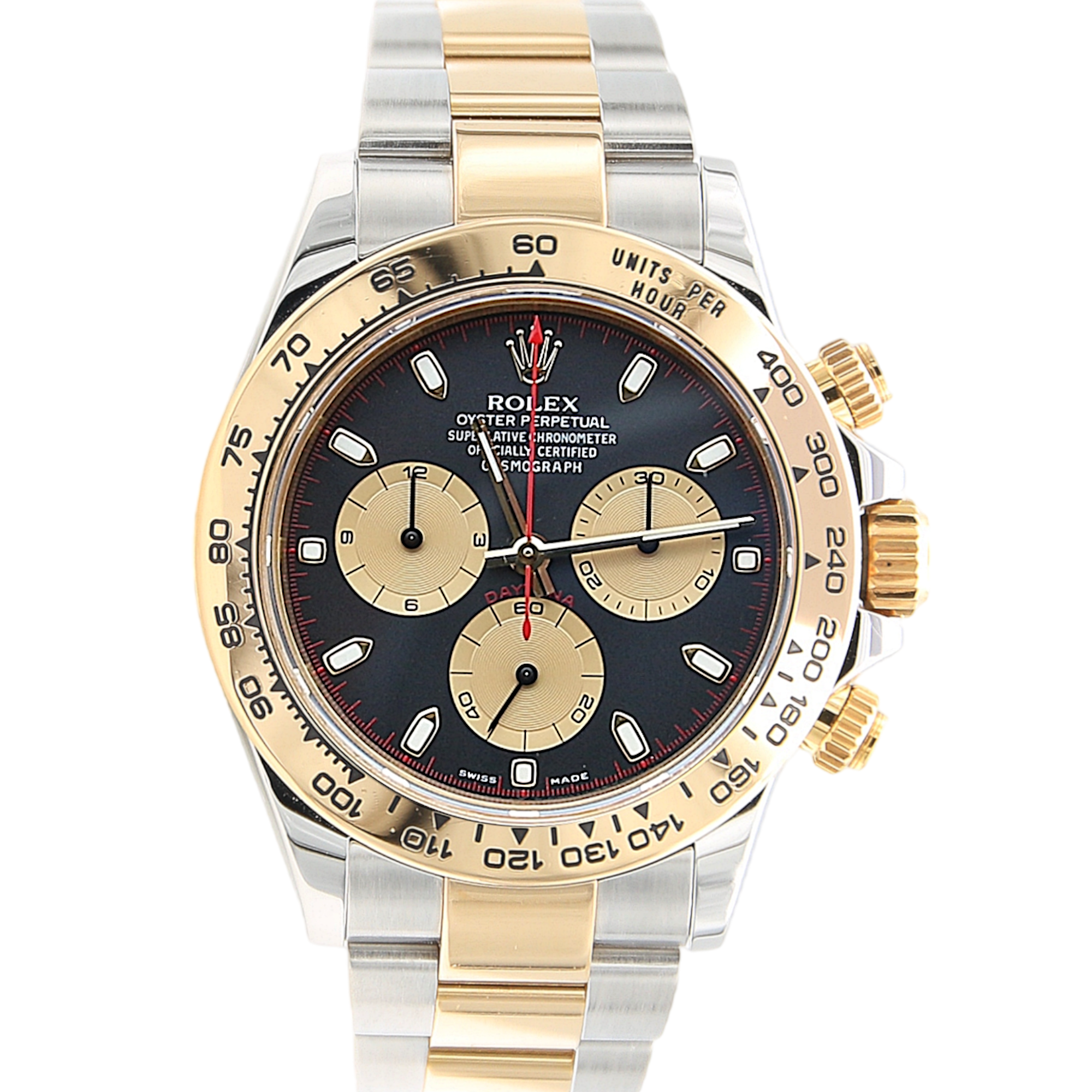 Rolex Daytona ref. 116503 Stahl/Gold – Zifferblatt mit schwarzen Diamanten – Komplettset