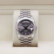 Load image into Gallery viewer, Rolex Day-Date 40 ref. 228239 - Rhodium Lines Motif Dial - Full Set
