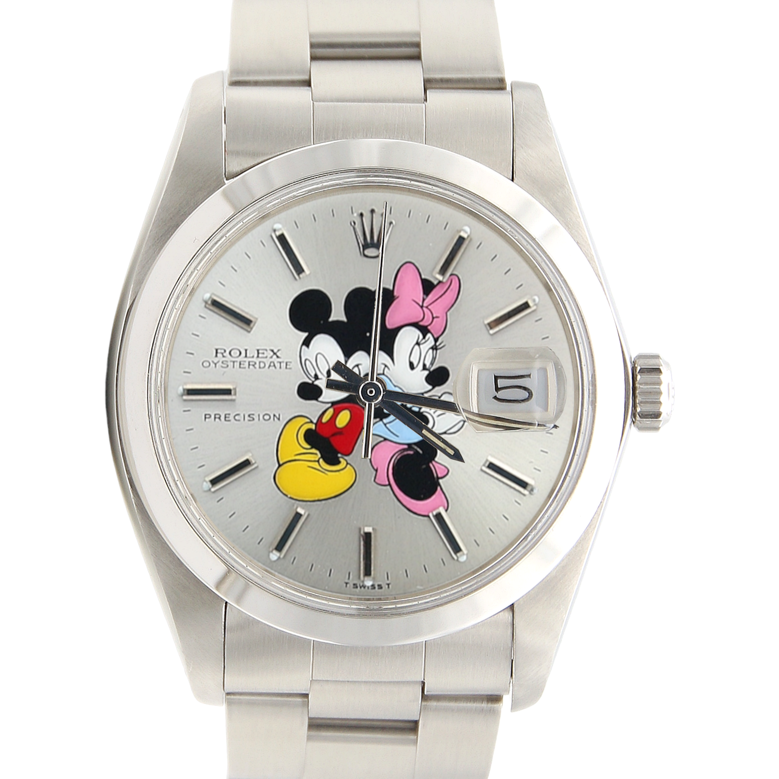 IM ANGEBOT: Rolex Precision Date Ref. 6694 – Mickey- und Minnie-Zifferblatt – Oyster-Armband