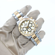 Załaduj obraz do przeglądarki galerii, Rolex Daytona ref. 16523 Steel and Gold White Dial with Diamonds Oyster Bracelet - Full Set
