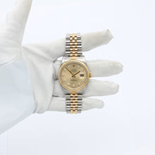 Load image into Gallery viewer, Rolex Datejust 36 ref. ref. 16233G Champagne Big Diamonds dial - FULL SET
