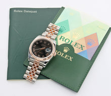 Load image into Gallery viewer, Rolex Datejust 36 ref. 116231 Black Roman Dial - Steel/Rose Gold Jubilee - Full Set

