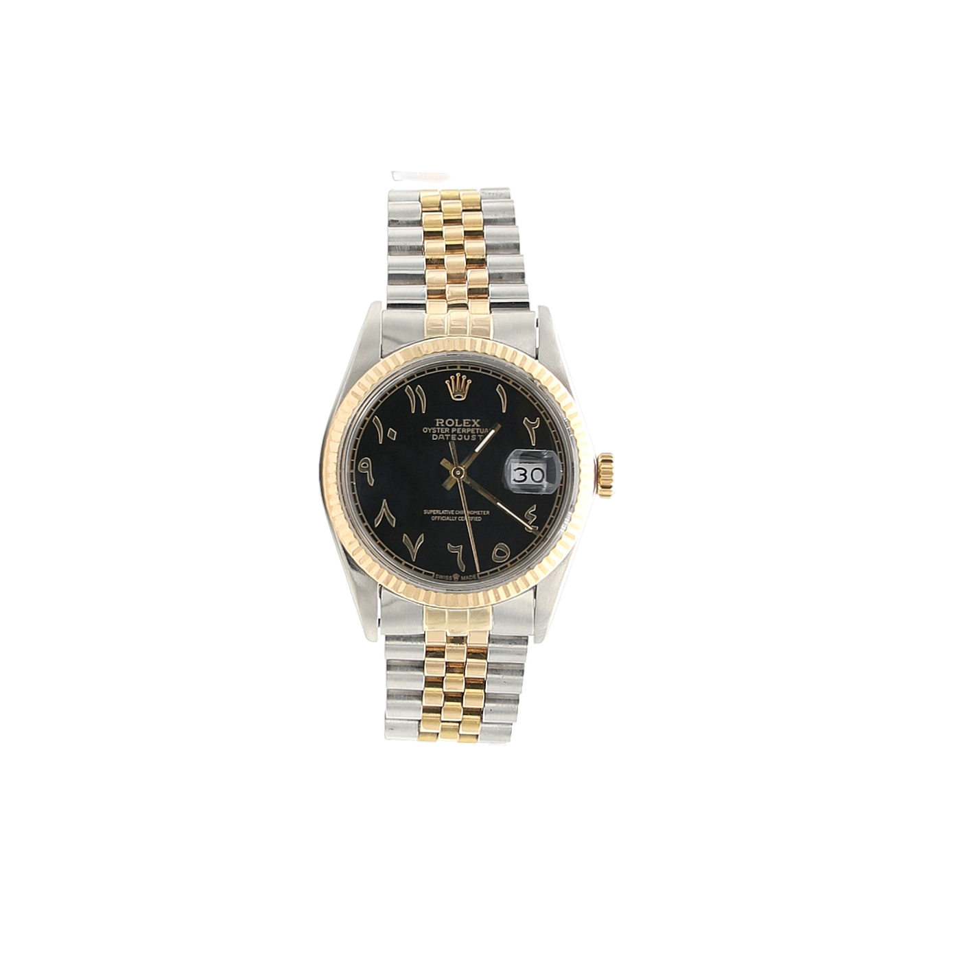 Rolex Datejust ref. 16013 Steel/Gold - Black Arabic dial - Jubilee bracelet