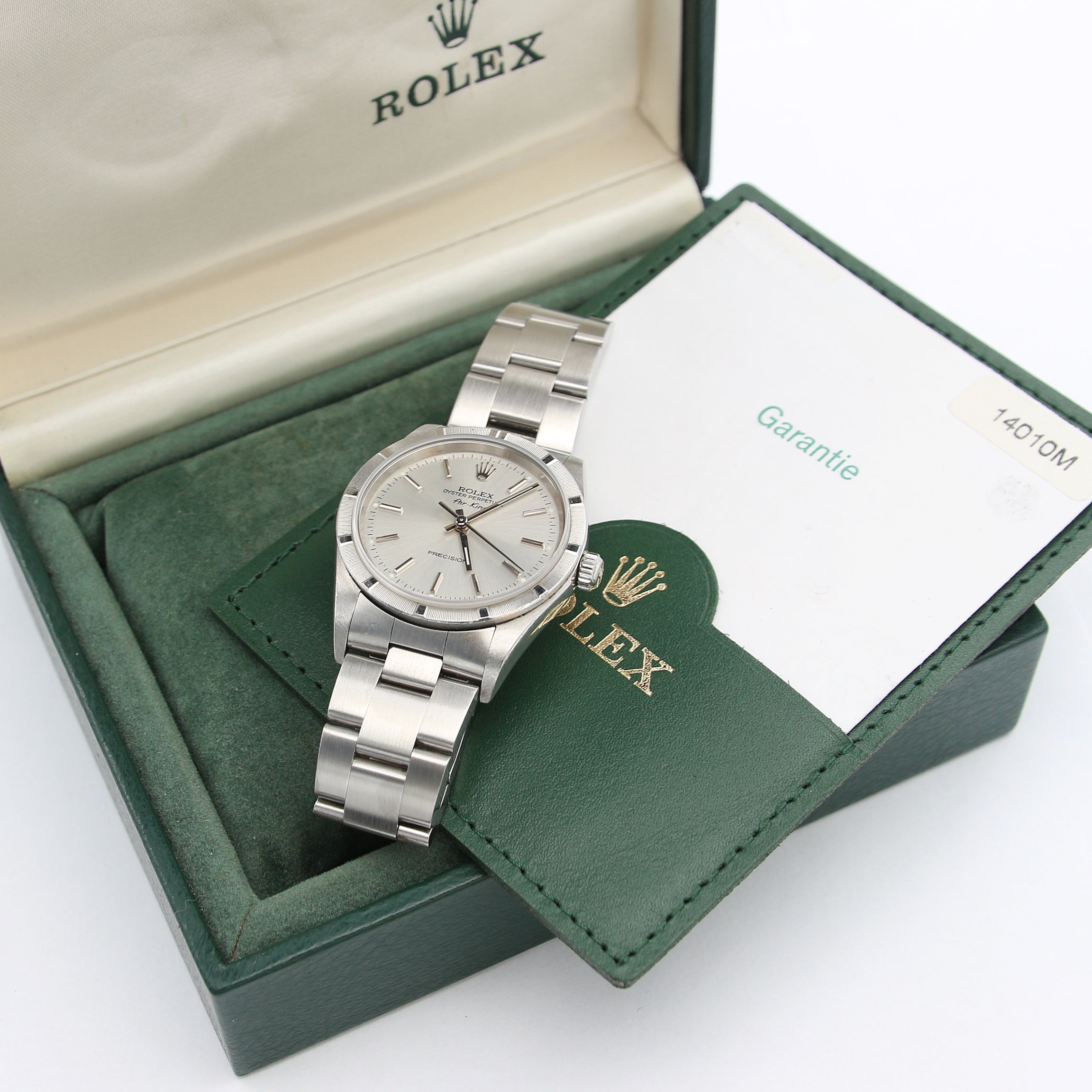 Rolex Air King ref. 14010M Silver dial - Full Set
