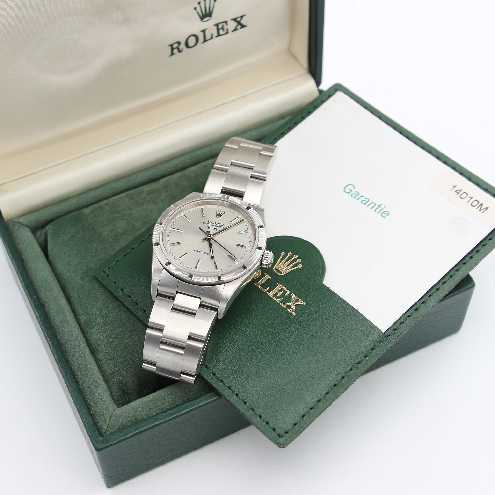 ROLEX エアキング14010M Mens Rolex Stainless Steel Air-King Blue Arabic 14010M (SKU