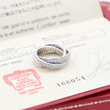 Bild in Galerie-Viewer laden, Cartier drei Armreifen Diamantringe - 750 Wg 10,1g - Größe 54
