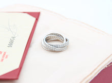 Bild in Galerie-Viewer laden, Cartier drei Armreifen Diamantringe - 750 Wg 10,1g - Größe 54
