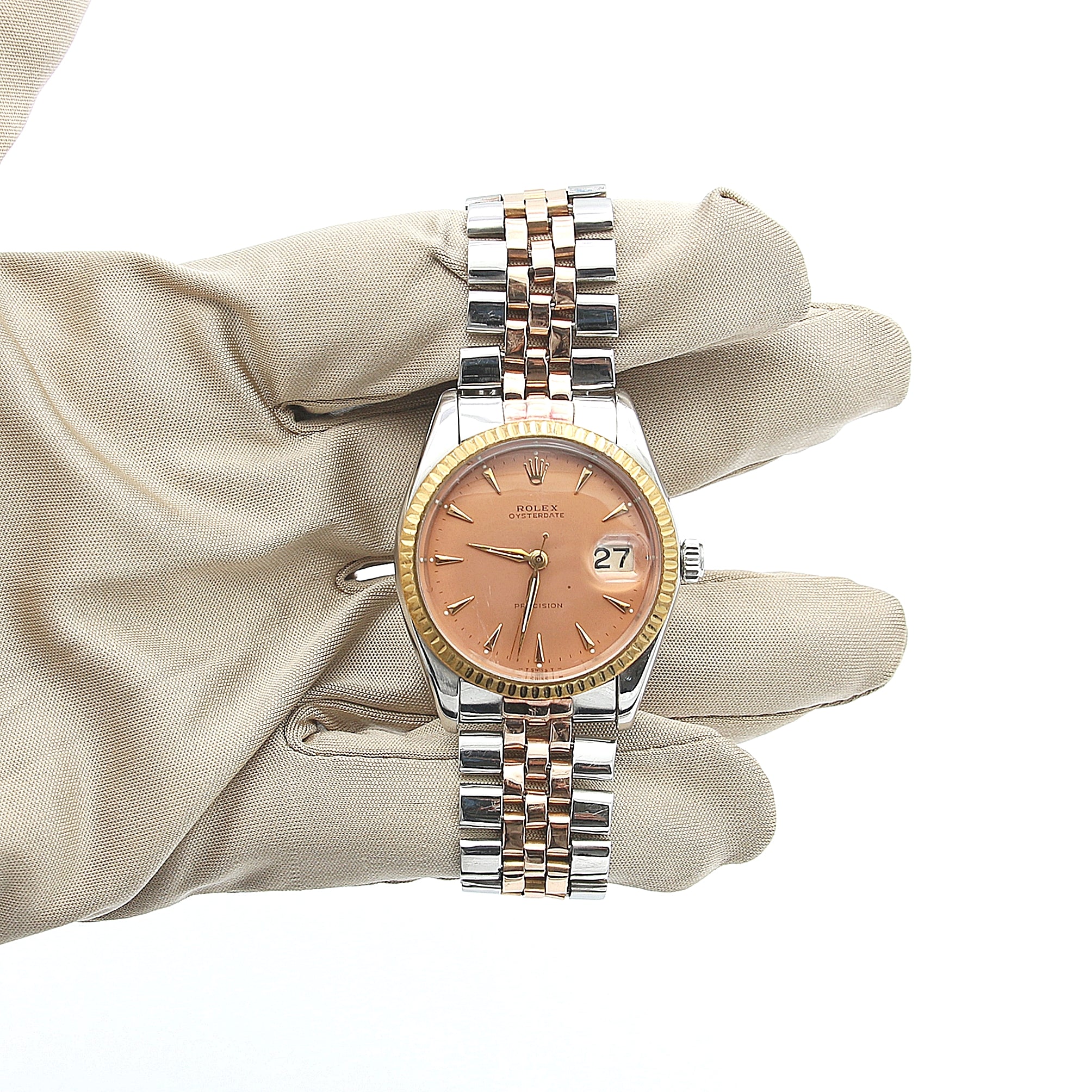 Rolex Oyster Perpetual ref. 6694 - Steel/Gold - Salmon Dial