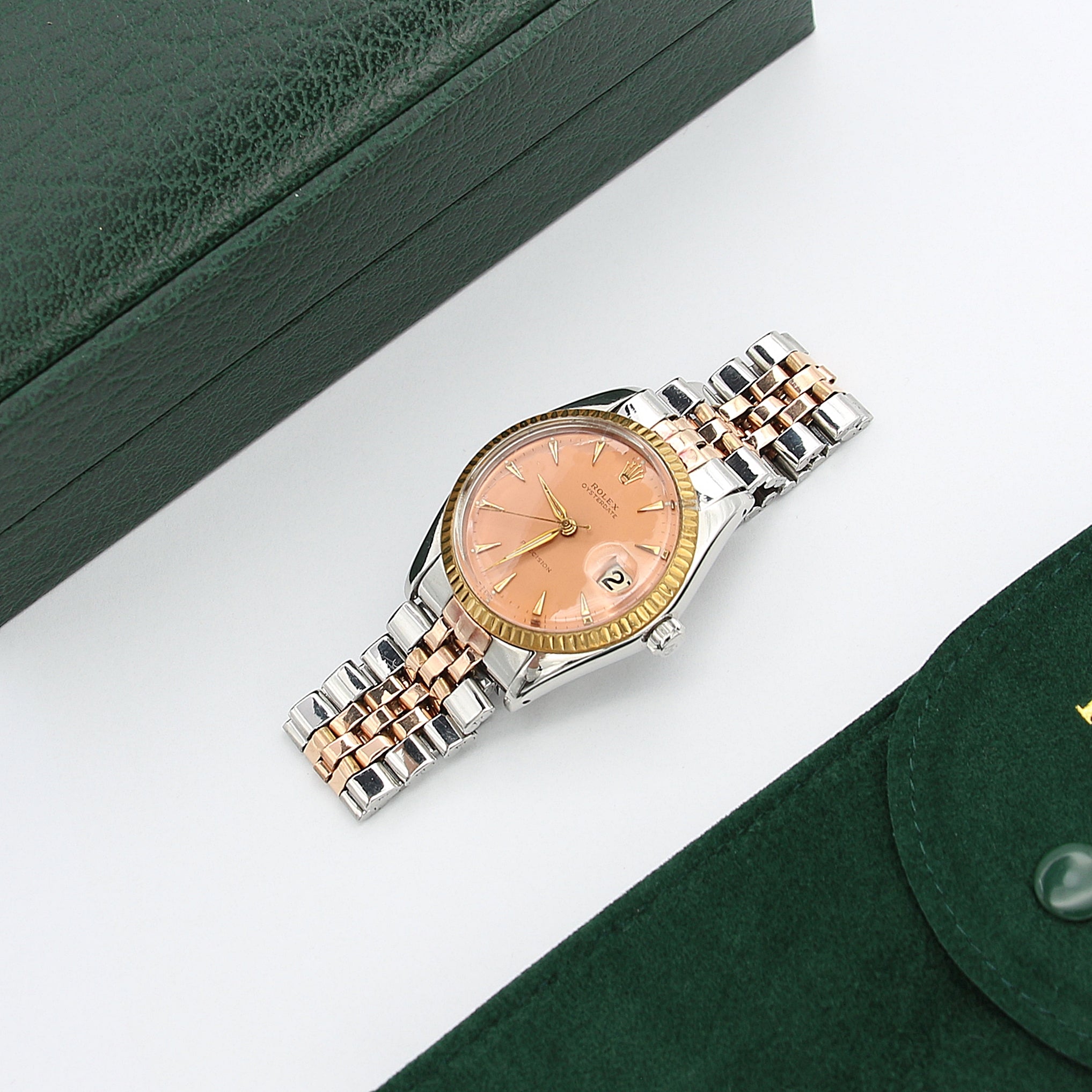 Rolex Oyster Perpetual ref. 6694 - Steel/Gold - Salmon Dial