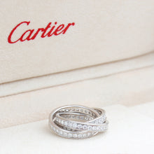 Bild in Galerie-Viewer laden, Cartier drei Armreifen Diamantringe - 750 Wg 10,1g - Größe 54
