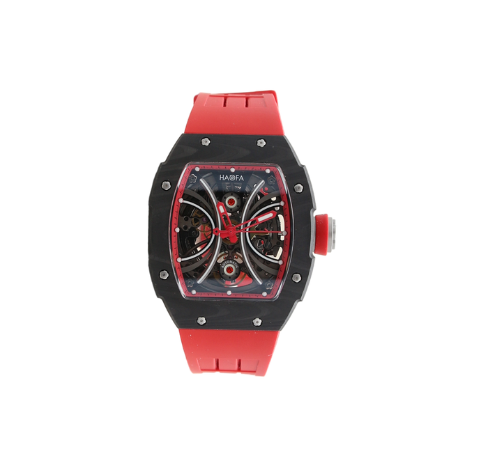 Haofa ref. 1909 Red - Carbon TPT Skeleton Automatic Watch