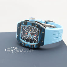 Załaduj obraz do przeglądarki galerii, HAOFA ref. 1909 Blue - Carbon TPT Skeleton Automatic Watch
