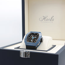 Załaduj obraz do przeglądarki galerii, Haofa ref. 1988 Black/Blue - Ceramic Skeleton Mechanical Watch
