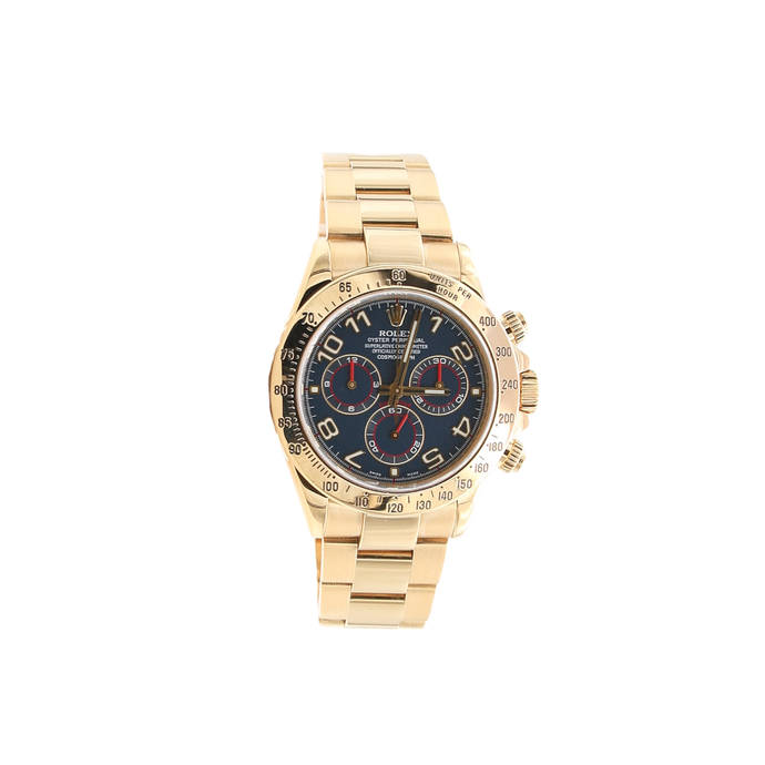 Rolex Daytona ref. 116528 - 18K Yellow Gold Blue Racing dial - Full Set