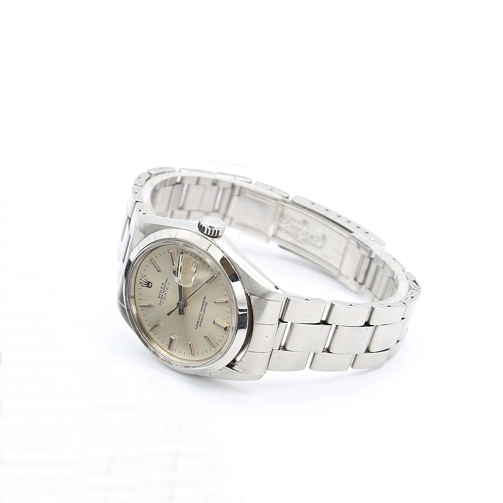 Rolex Oyster Perpetual Date ref. 1500 - Silver dial - Folded