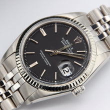 Charger l&#39;image dans la galerie, Rolex Datejust ref. 1601 - White Gold Bezel - Black Dial (V II) - Jubilee bracelet
