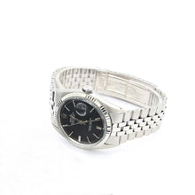 Charger l&#39;image dans la galerie, Rolex Datejust ref. 1601 - White Gold Bezel - Black Dial (V II) - Jubilee bracelet
