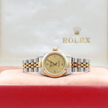 Load image into Gallery viewer, Rolex Oyster Perpetual Lady ref. 67183 Steel/Gold - Champagne 3-6-9 Dial - Jubilee bracelet
