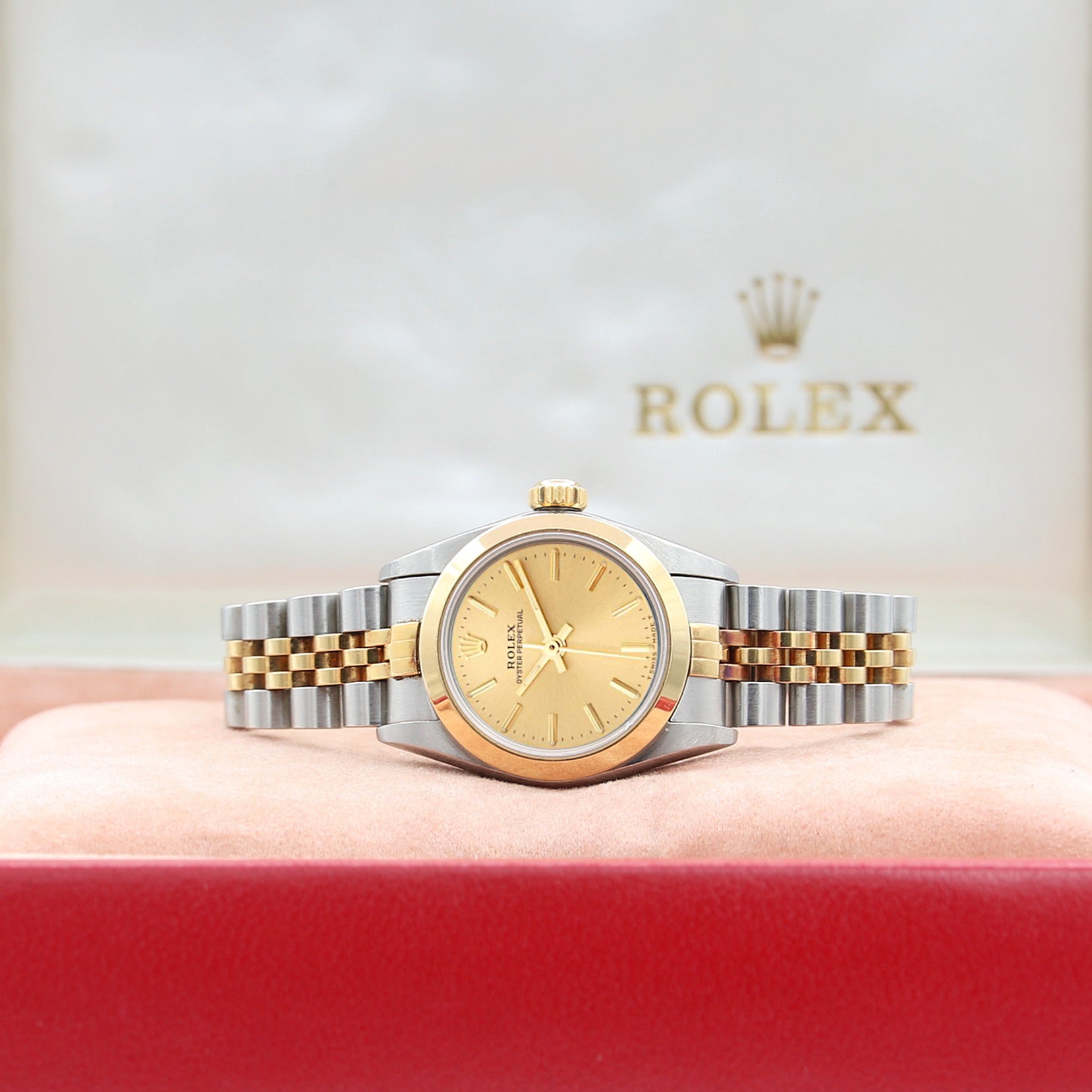 Rolex Oyster Perpetual Lady ref. 67183 Steel/Gold - Champagne Dial - Jubilee bracelet