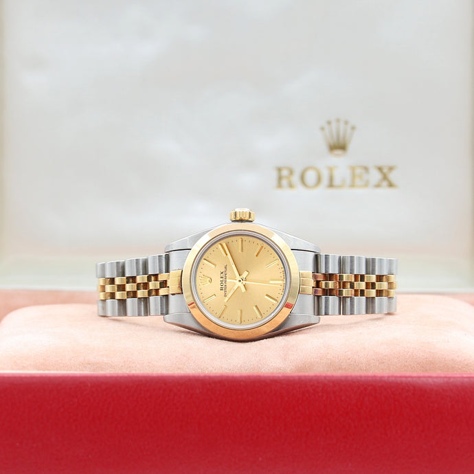 Rolex Oyster Perpetual Lady ref. 67183 Steel/Gold - Champagne Dial - Jubilee bracelet