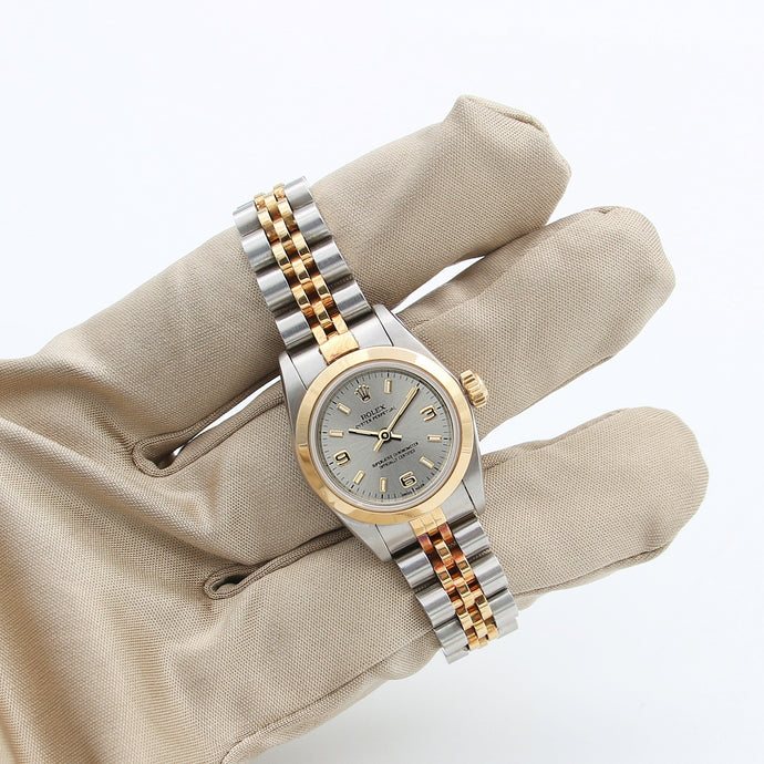 Rolex Oyster Perpetual Lady ref. 67183 Steel/Gold - Grey 3-6-9 Dial - Jubilee bracelet